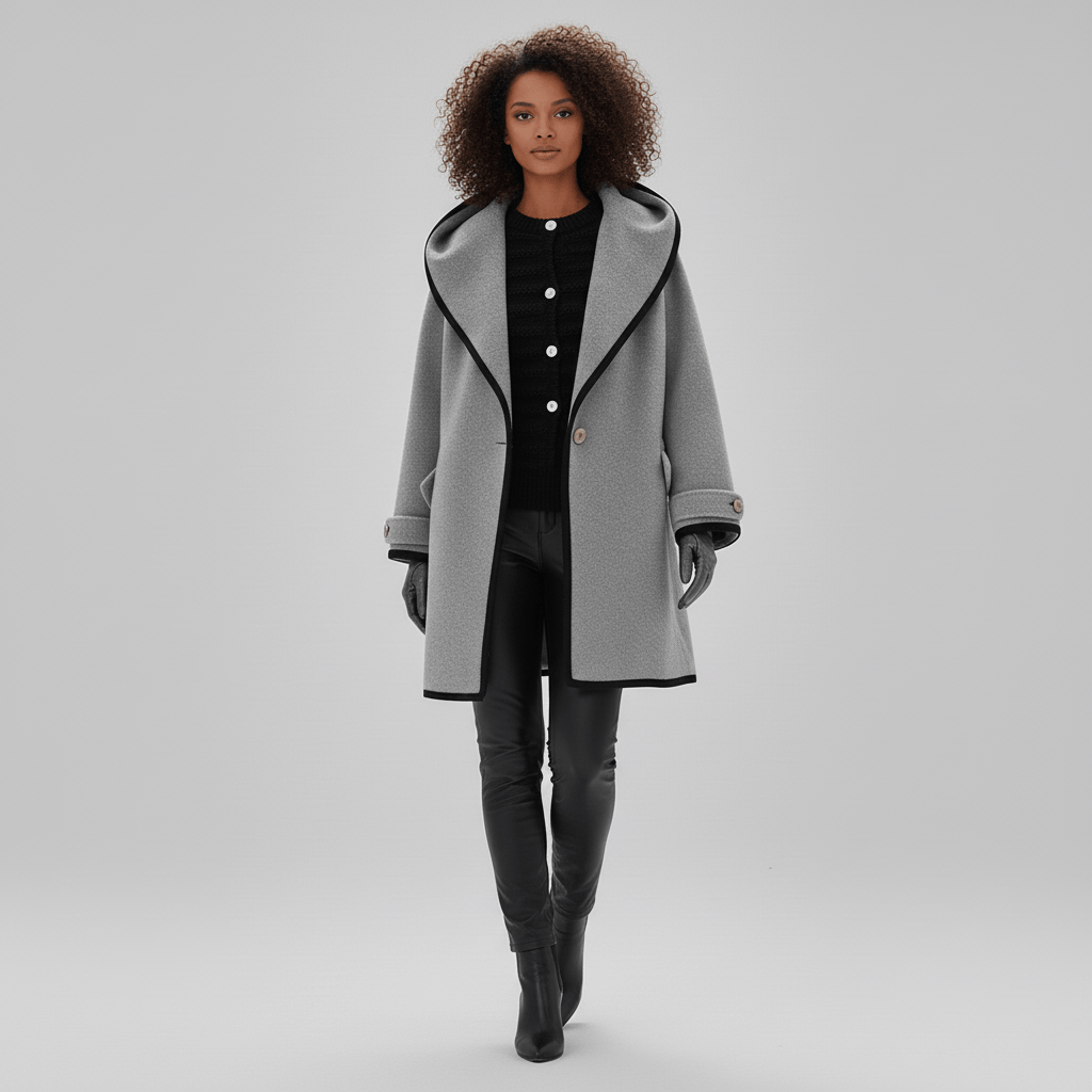 Oversized Mantel Mit Weitem Revers - Lillian