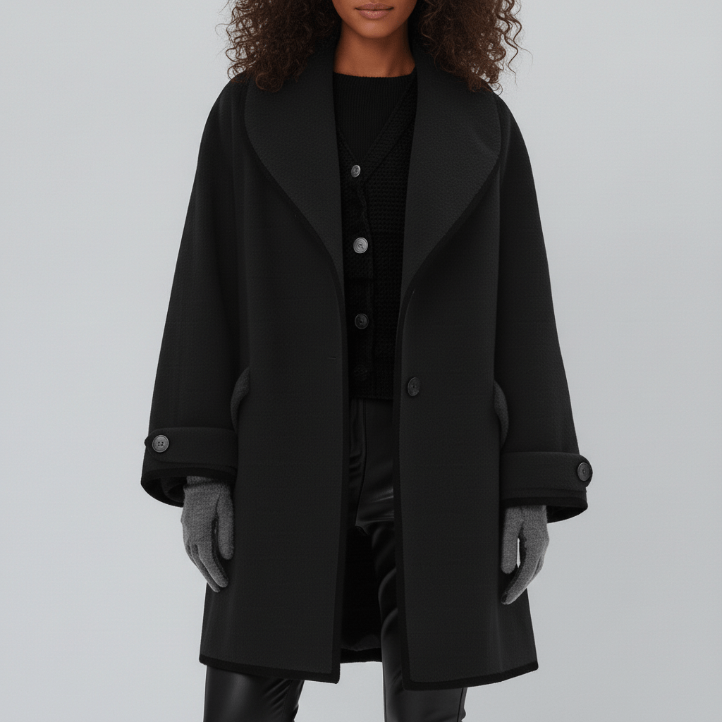 Oversized Mantel Mit Weitem Revers - Lillian