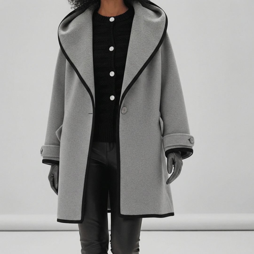 Oversized Mantel Mit Weitem Revers - Lillian