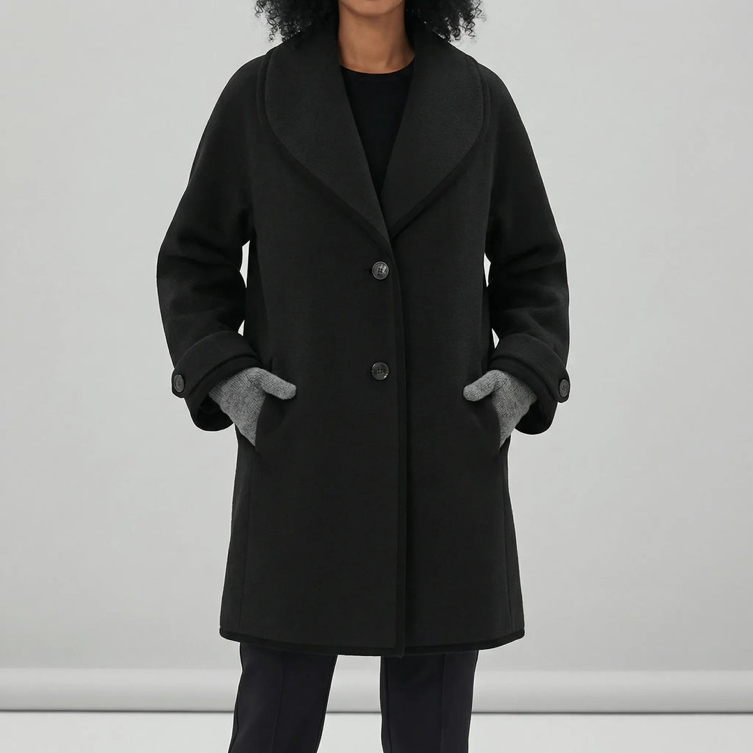 Oversized Mantel Mit Weitem Revers - Lillian