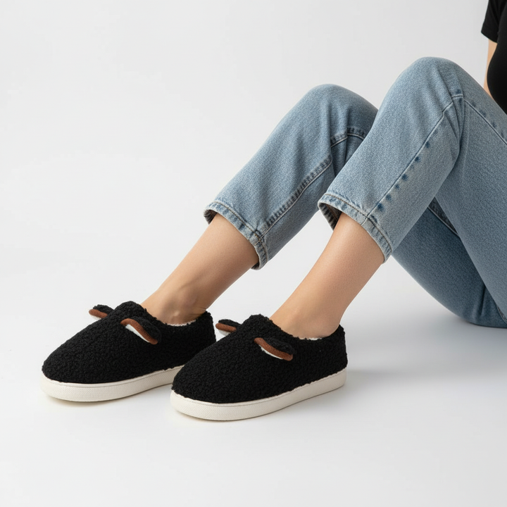 Plüschige Hausschuhe Mit Plateausohle - PlushWalk