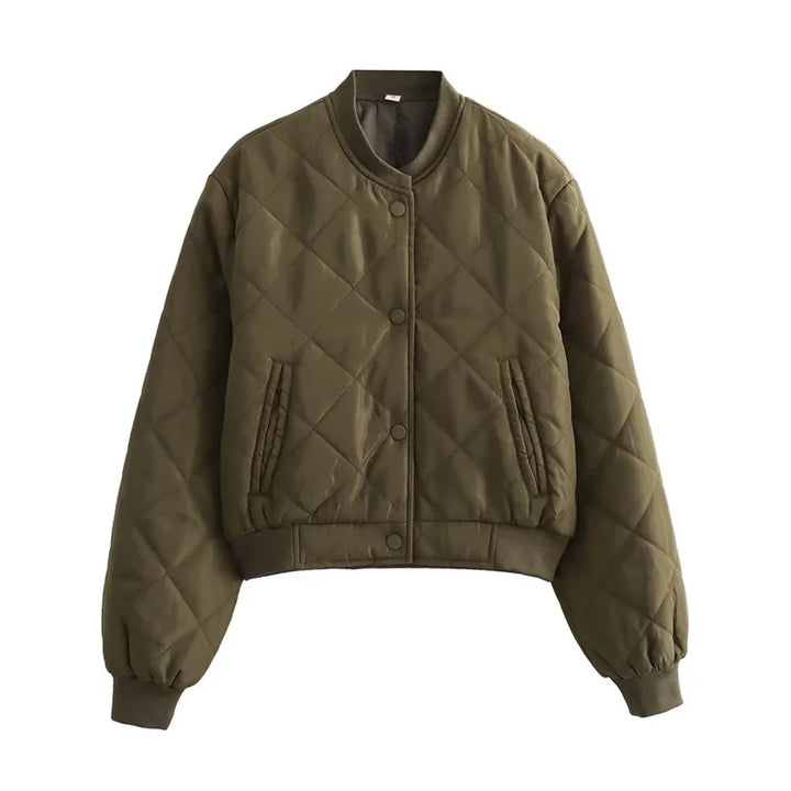 Quilted Cropped Bomber Jacket - Marcella