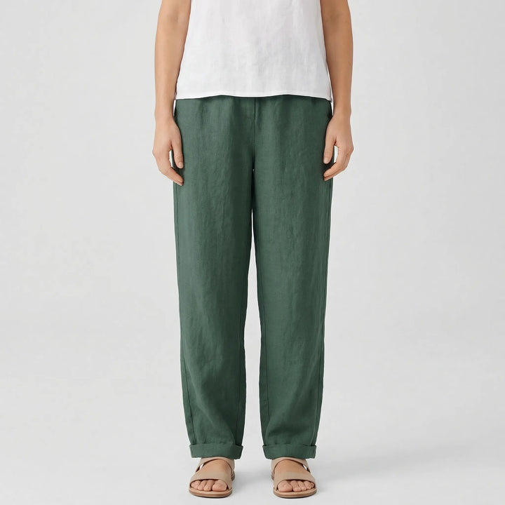 Relaxed Fit Tapered Trousers With Side Pockets - Agnes