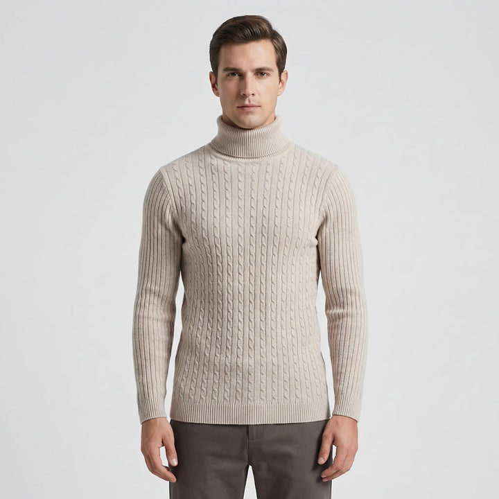 Ribbed Roll-Neck Men's Knitwear - Nicolas