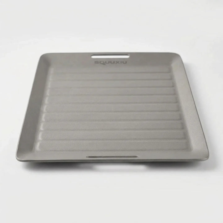 Ridged Titanium Camping Grill Plate With Tongs -  Flamekit