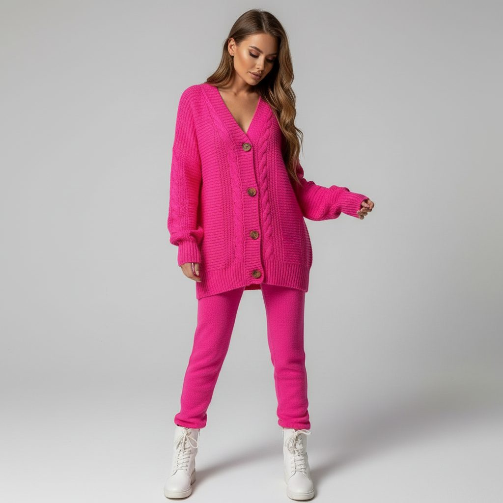 Rippenstrick Cardigan Mit Knopfleiste - Naomi