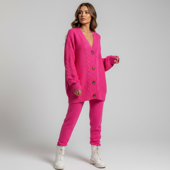 Rippenstrick Cardigan Mit Knopfleiste - Naomi