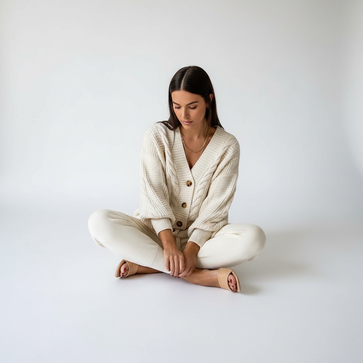 Rippenstrick Cardigan Mit Knopfleiste - Naomi