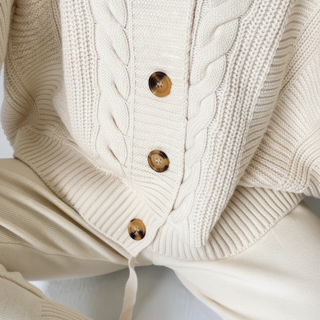 Rippenstrick Cardigan Mit Knopfleiste - Naomi