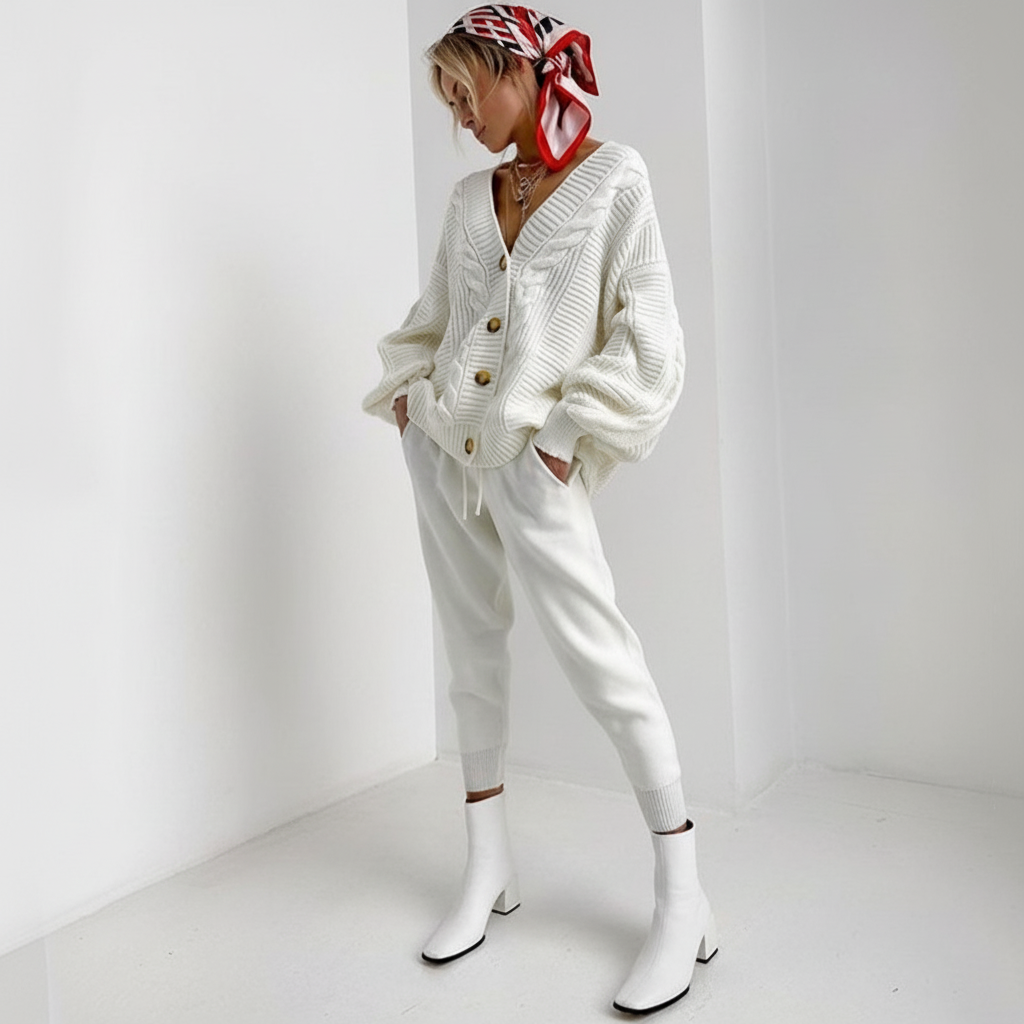 Rippenstrick Cardigan Mit Knopfleiste - Naomi