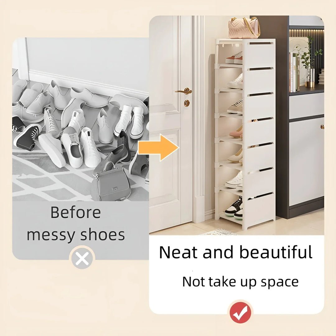 Oszczędzający miejsce metalowy regał na buty z 6/8 półkami – Liora