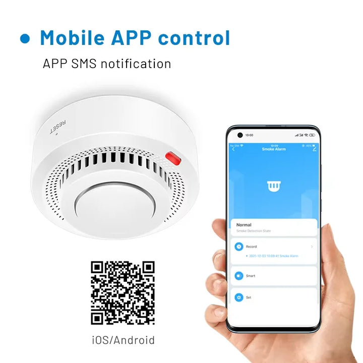 Inteligentny czujnik dymu WiFi 85dB – SafeSense