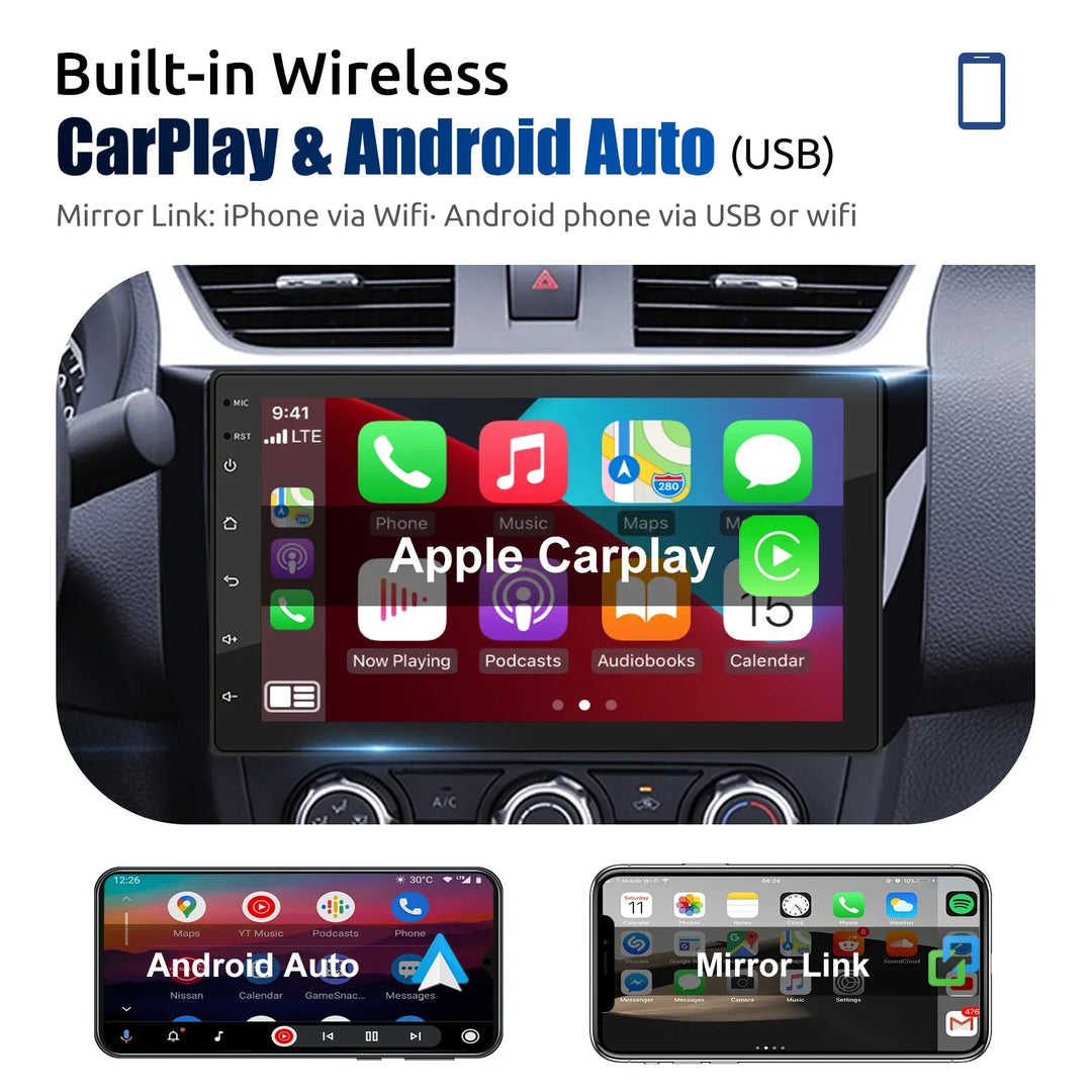 Uniwersalne radio samochodowe Android z ekranem dotykowym, GPS i bezprzewodowym CarPlay