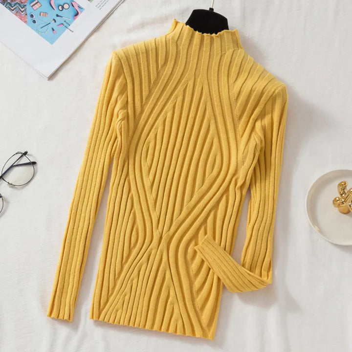 Sweter damski z golfem i długimi rękawami – Elodie