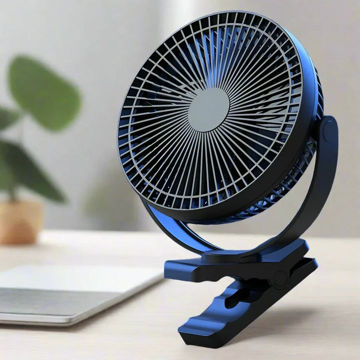 Przenośny wentylator USB z baterią 10000mAh i klipsem – Zephyr