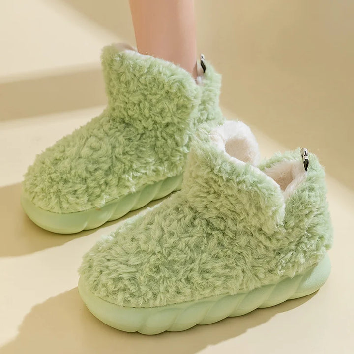 Ciepłe damskie kapcie z bawełny i pluszu – CozySteps