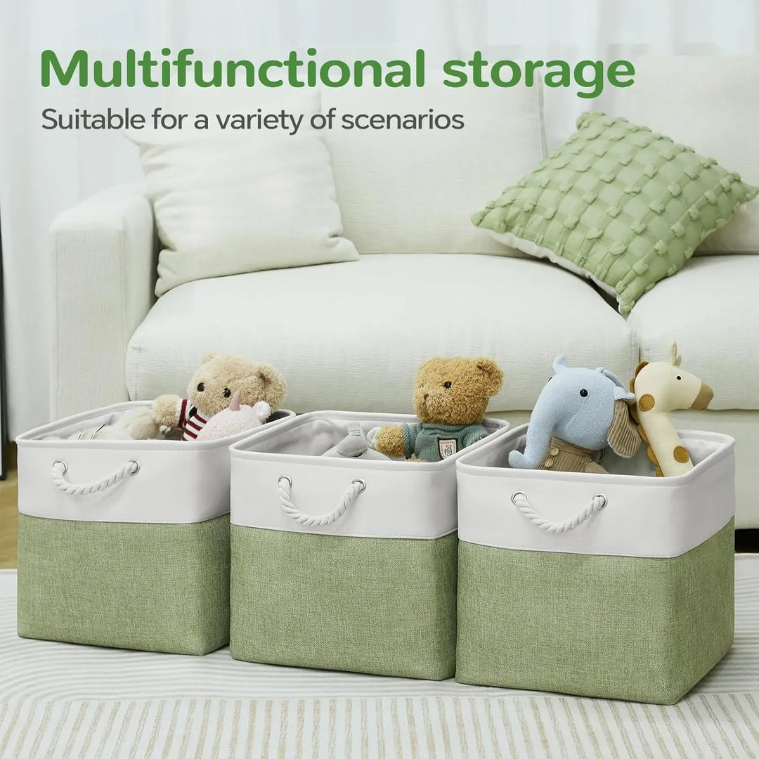 Zestaw 6 składanych bawełnianych kostek z uchwytami ze sznurka – Nadir