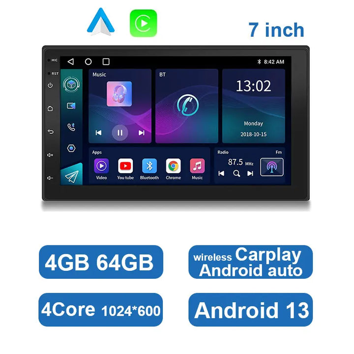 Uniwersalne radio samochodowe Android z ekranem dotykowym, GPS i bezprzewodowym CarPlay