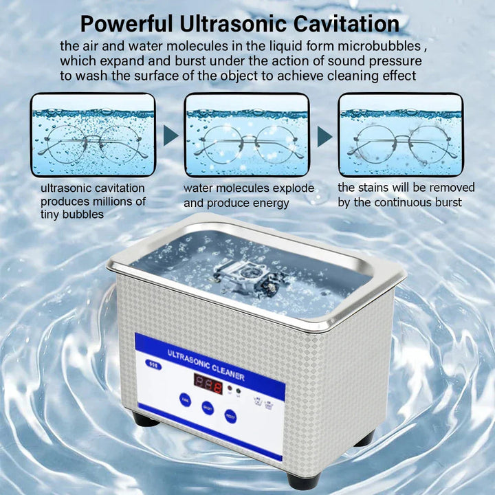 Ultrasonic Cleanser do okularów 40kHz ze stali nierdzewnej – ClearWave