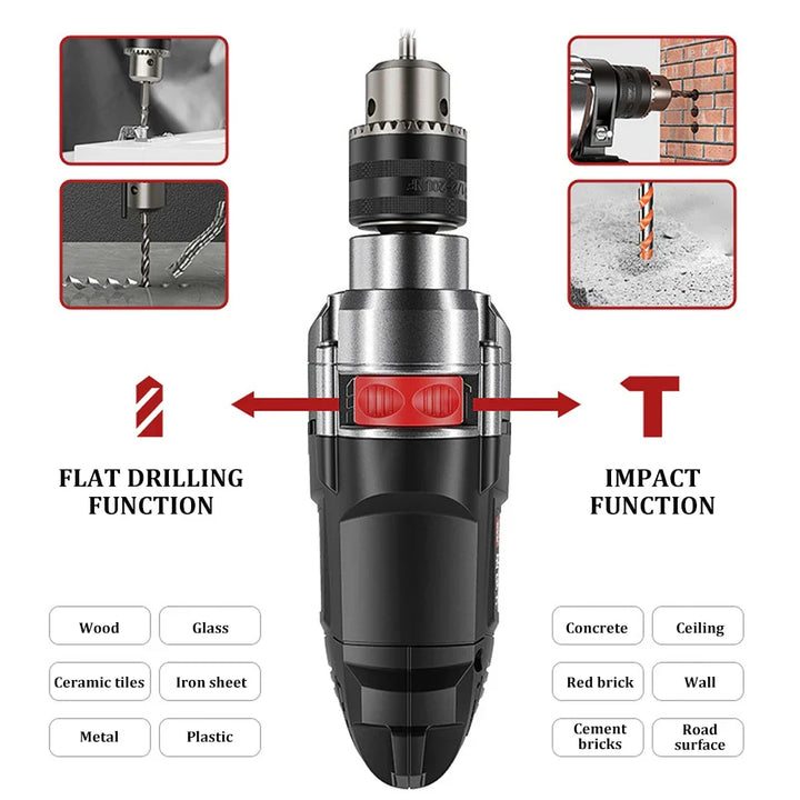 780W Elektrohacker & Wiertarka z regulowaną prędkością – DrillForce