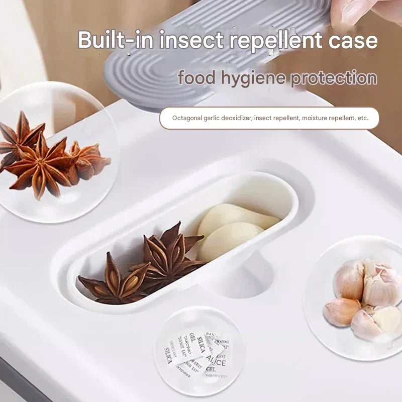 Pojemnik na ryż do przechowywania, uszczelniony, chroniący przed wilgocią i insektami – GrainGuard