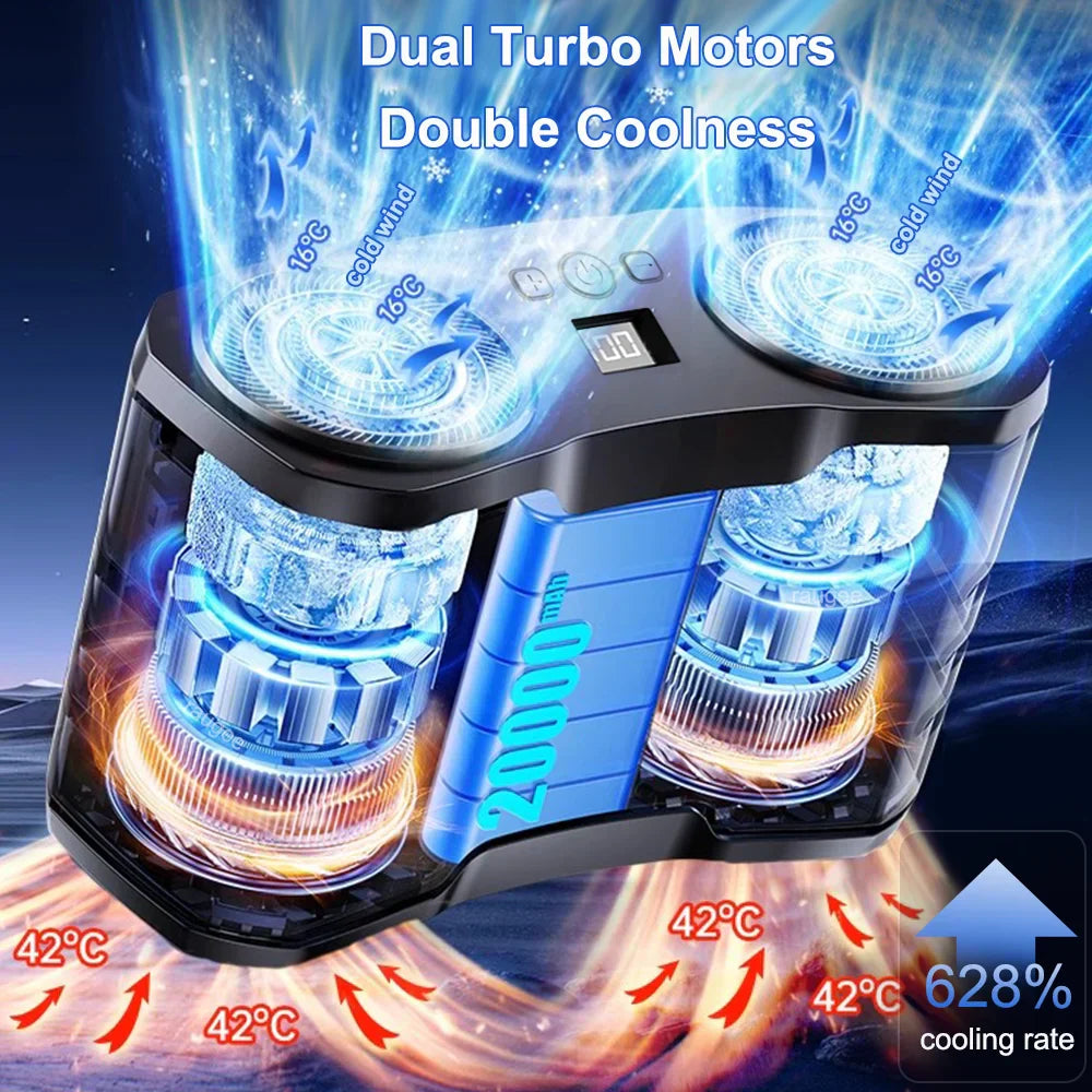 Przenośny wentylator z klipsem do talii z dwoma wylotami powietrza i baterią 20.000mAh – BreezeMate