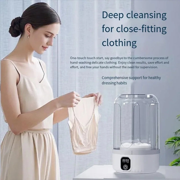 Przenośna mini pralka z wyświetlaczem LED do podróży i małych ubrań