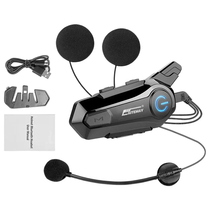 Bezprzewodowy zestaw głośnomówiący do kasku motocyklowego Bluetooth z zasięgiem 1000 m i wodoodpornością IPX6 – RoadComm
