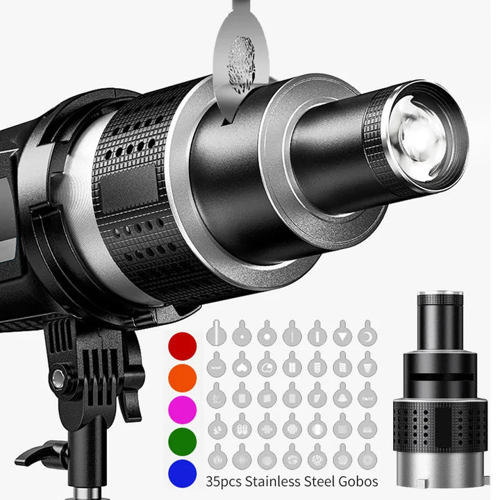 Optyczny zestaw soczewek stożkowych z 35 gobo i montażem Bowens – Lumina