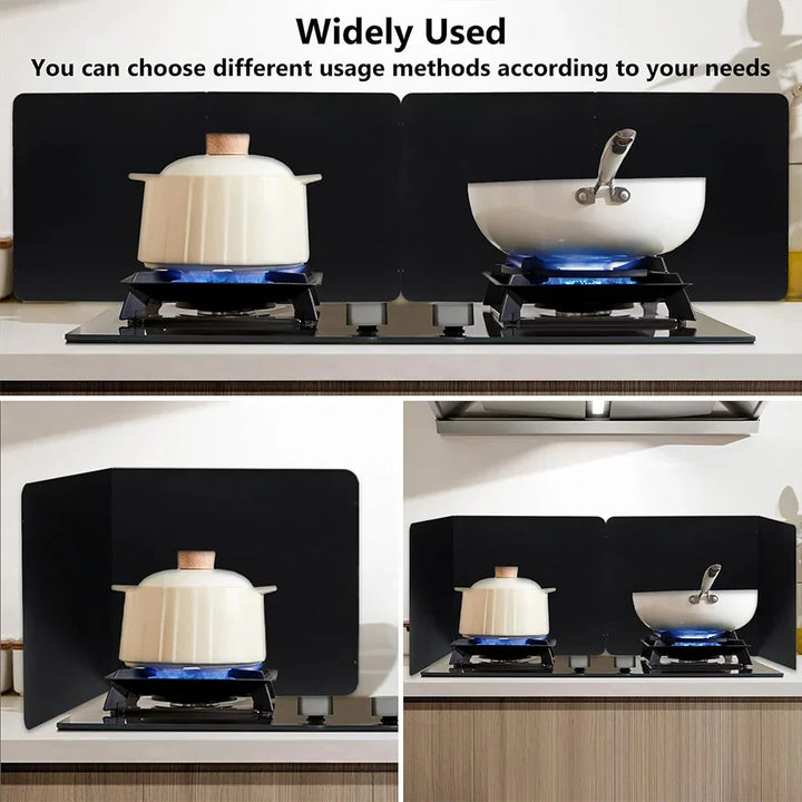 Składany ze stali nierdzewnej ekran ochronny przed chlapaniem tłuszczu 2-stronny – CookShield