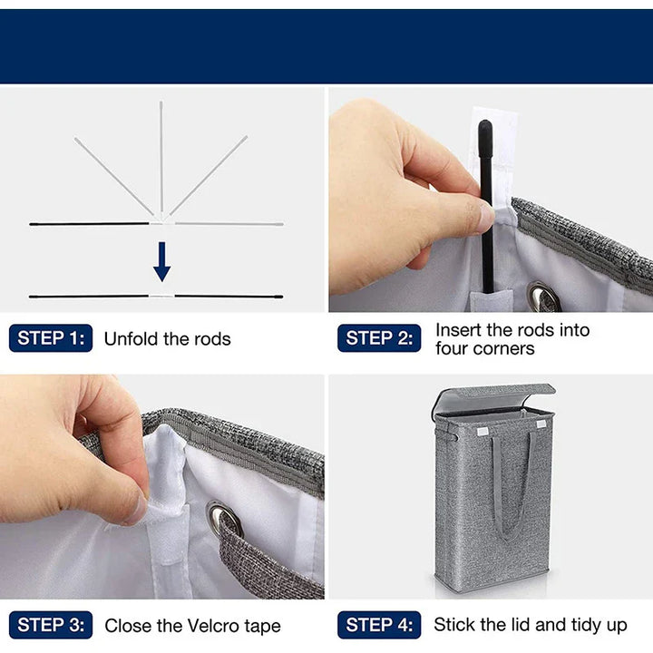 45L Wąski kosz na pranie z pokrywą – Neris