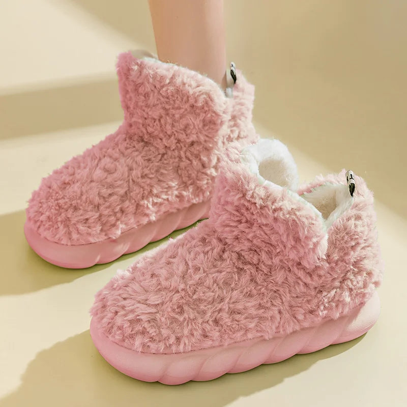 Ciepłe damskie kapcie z bawełny i pluszu – CozySteps