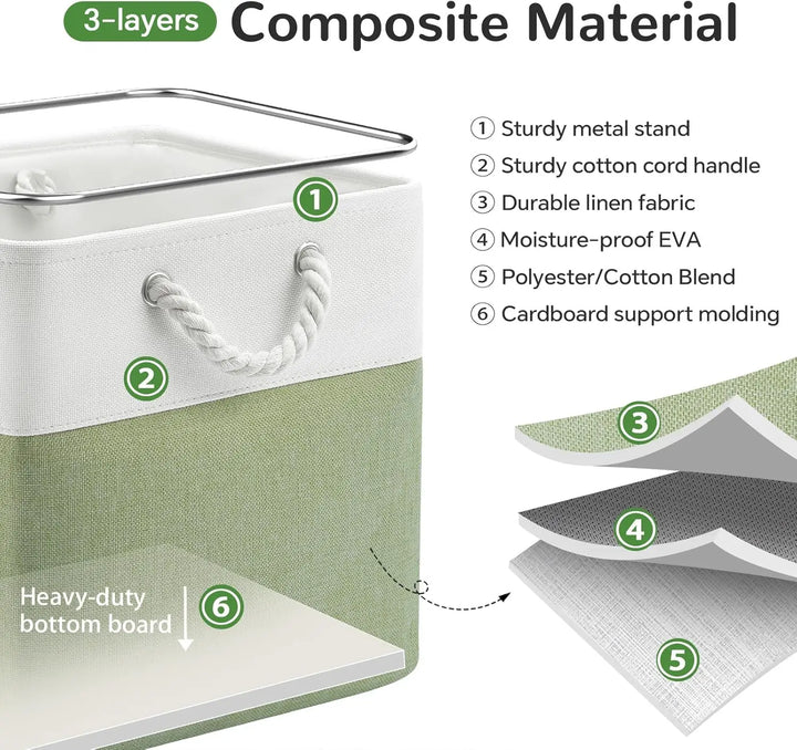 Zestaw 6 składanych bawełnianych kostek z uchwytami ze sznurka – Nadir