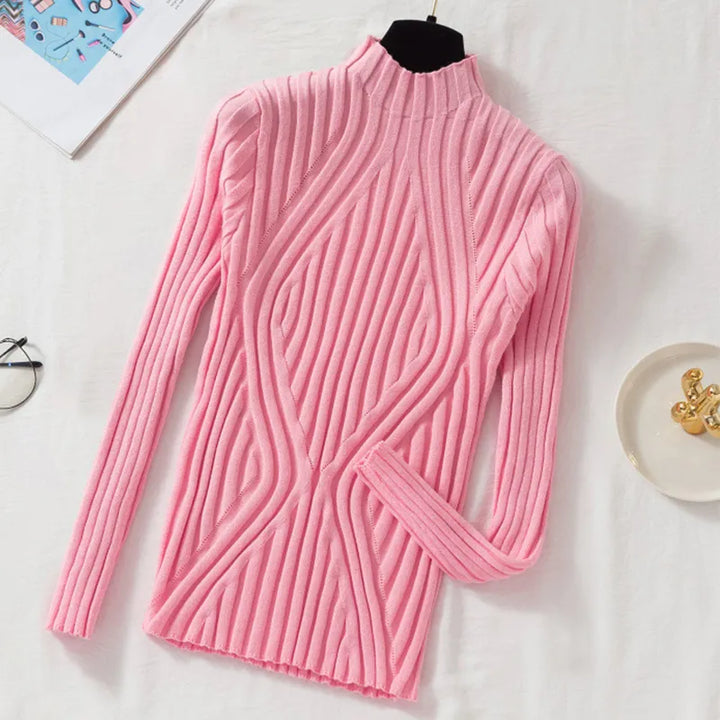 Sweter damski z golfem i długimi rękawami – Elodie