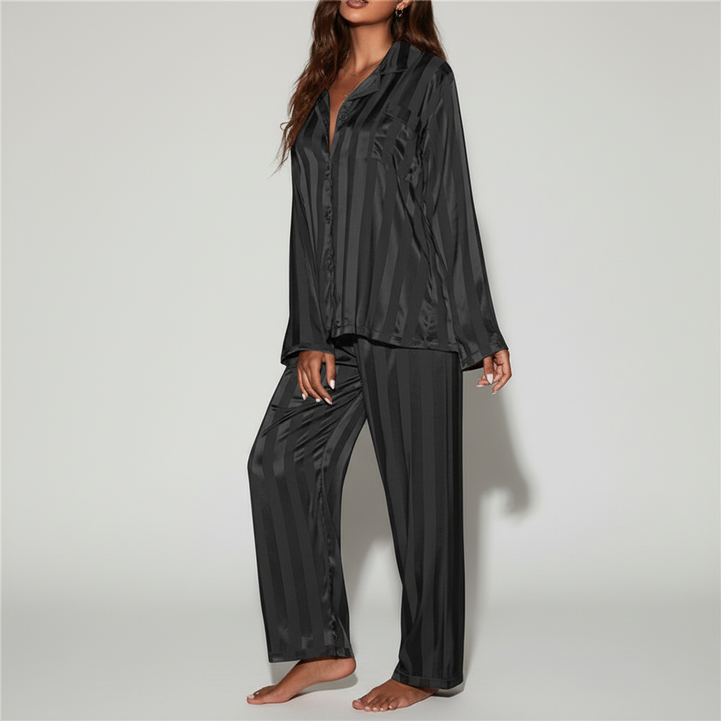 Satin-Pyjama-Anzug - Carla