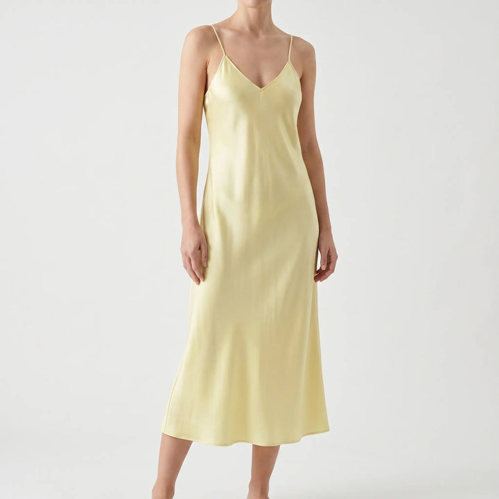 Satin Texture Slip Dress -  Lois