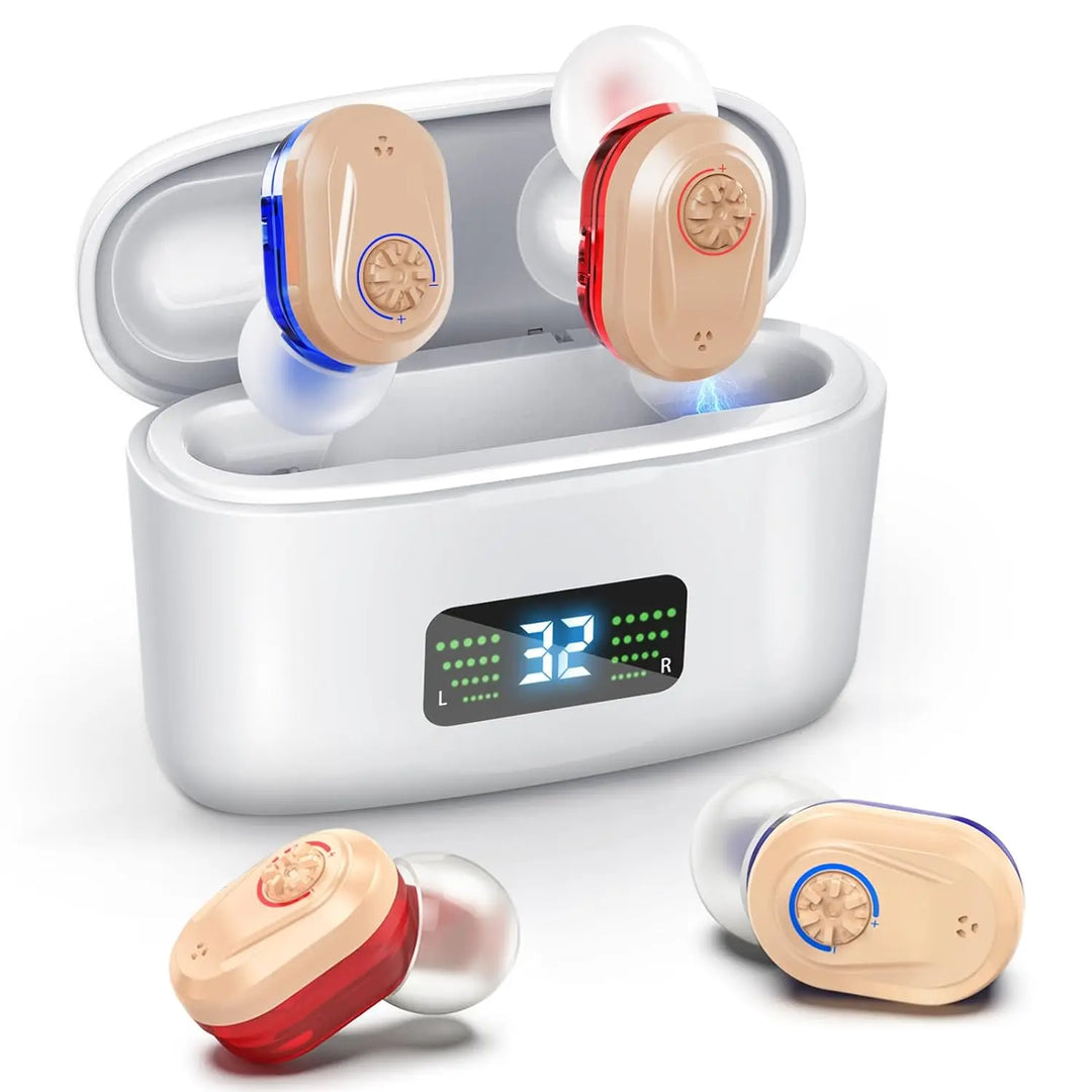 Bezkabelne mini aparat słuchowy z redukcją hałasu – HearMax