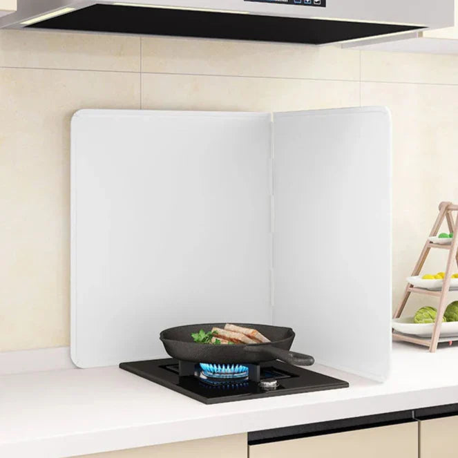 Składany ze stali nierdzewnej ekran ochronny przed chlapaniem tłuszczu 2-stronny – CookShield