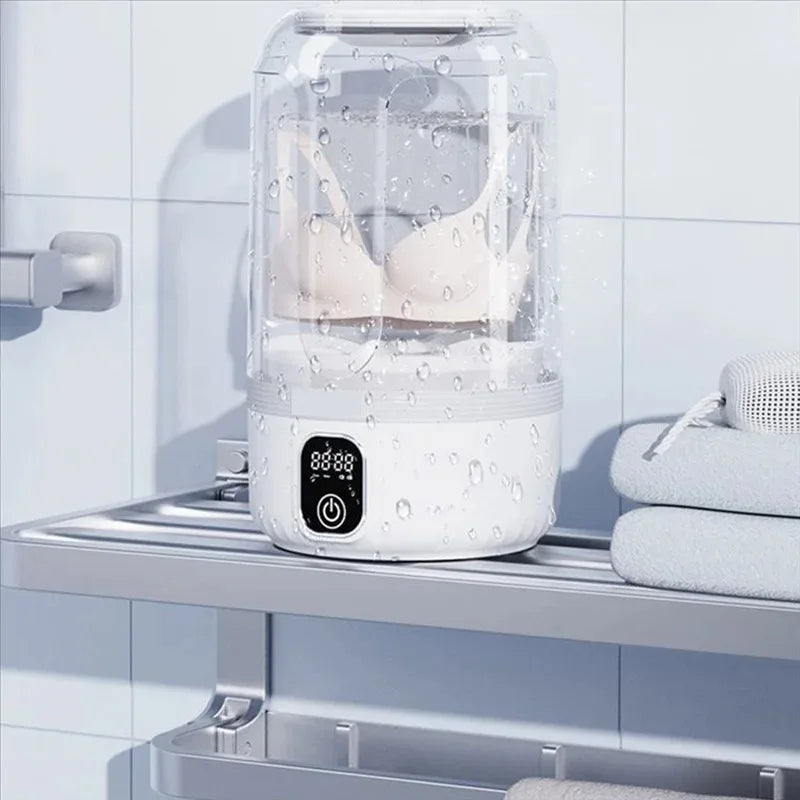 Przenośna mini pralka z wyświetlaczem LED do podróży i małych ubrań