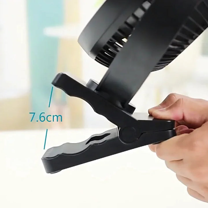 Przenośny wentylator USB z baterią 10000mAh i klipsem – Zephyr