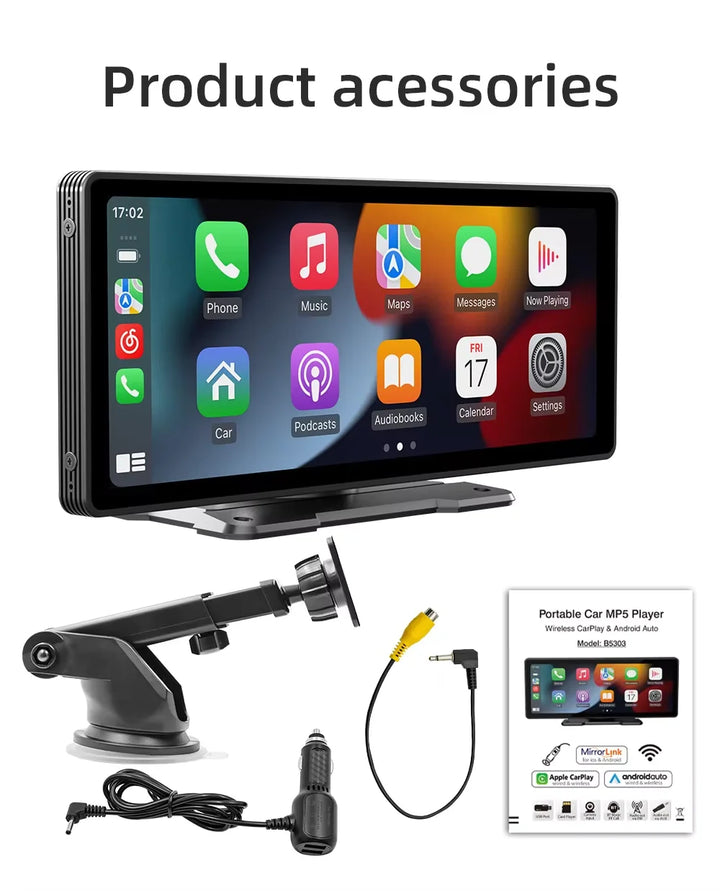 Uniwersalny 10,26-calowy (26,06 cm) odtwarzacz multimedialny do samochodu z bezprzewodowym CarPlay i Android Auto
