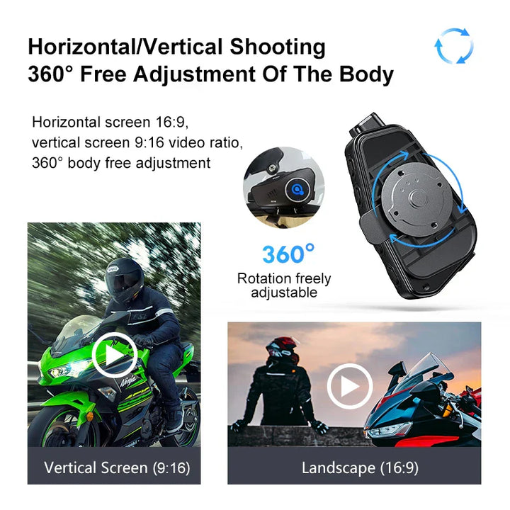 Kask motocyklowy Bluetooth z kamerą 1080P HD wodoodporny – ApexRide