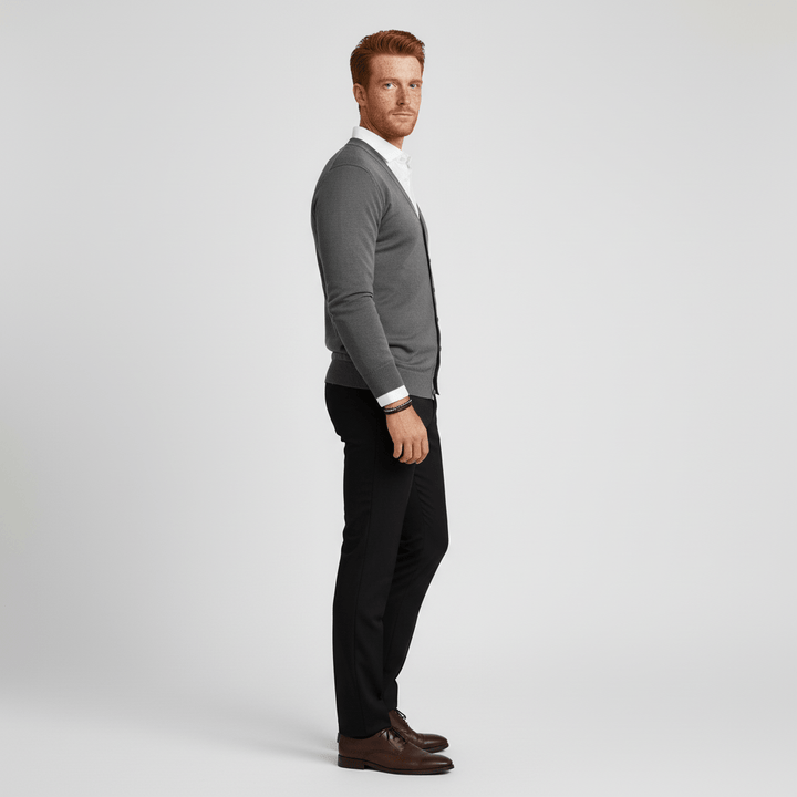 Schmal Geschnittene Strickjacke Mit Langen Ärmeln - Devin