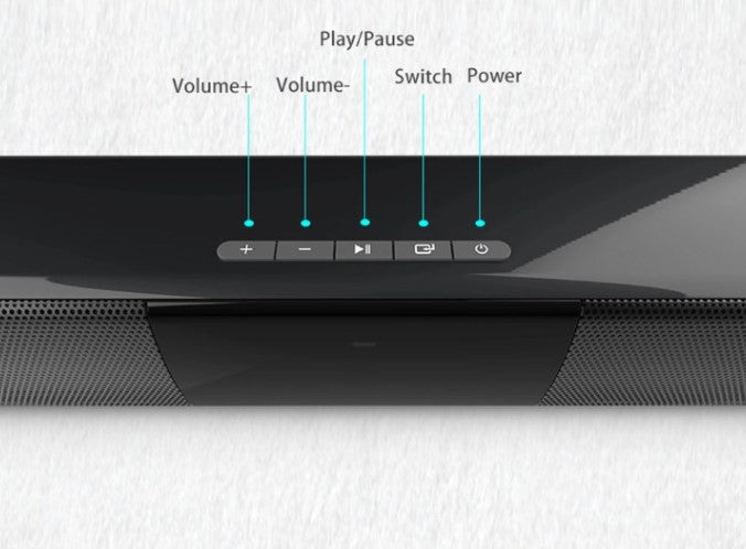 Bezprzewodowy system głośników stereo soundbar Bluetooth z FM i USB – CineWave