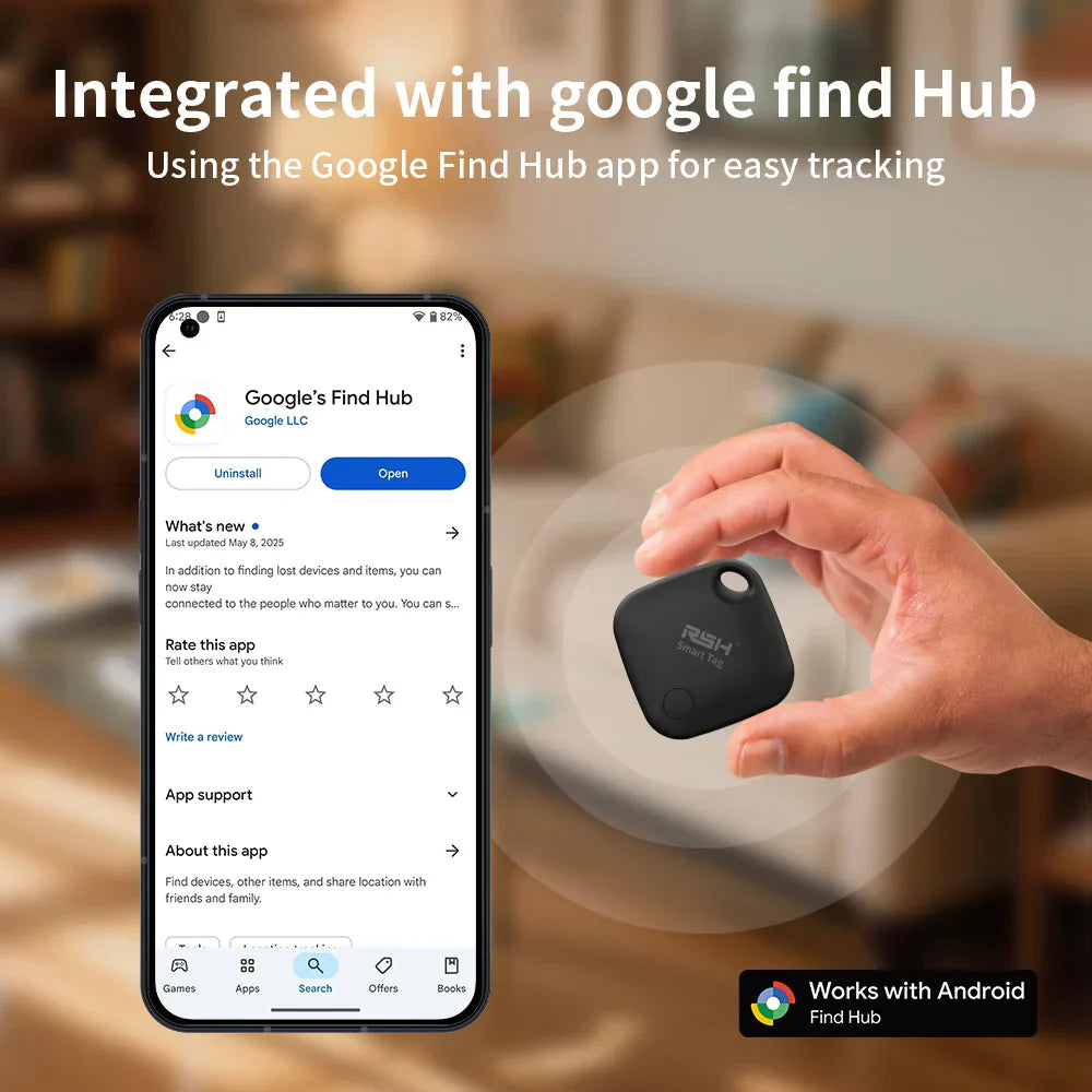 4 sztuki inteligentnych znaczników GPS z Google Find Hub dla urządzeń z systemem Android