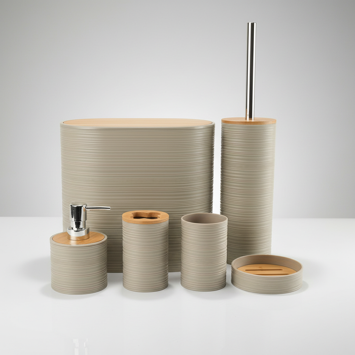 Sechsteiliges Badezimmerzubehör Set - Bamborao