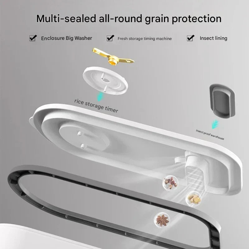 Pojemnik na ryż do przechowywania, uszczelniony, chroniący przed wilgocią i insektami – GrainGuard