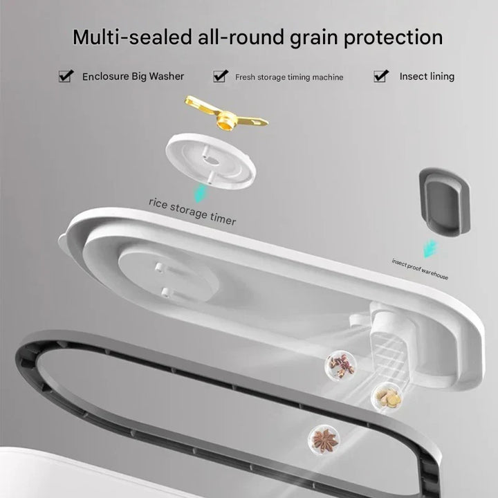 Pojemnik na ryż do przechowywania, uszczelniony, chroniący przed wilgocią i insektami – GrainGuard