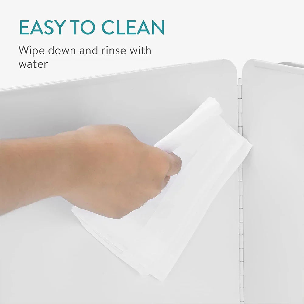 Składany ze stali nierdzewnej ekran ochronny przed chlapaniem tłuszczu 2-stronny – CookShield