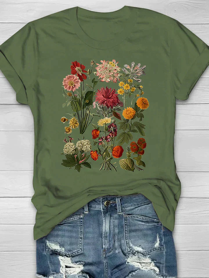 Short-Sleeve Women's T-Shirt With Floral Print - Hazel